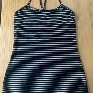lululemon athletica Black & White Striped Halter Camisole